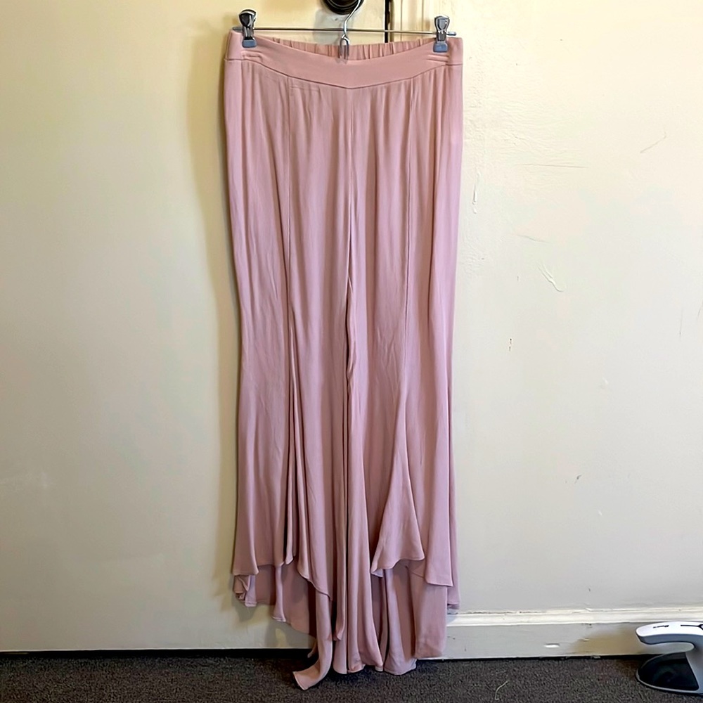 Groovy Vintage Flowy Bellbottom Pink Pants size Small
